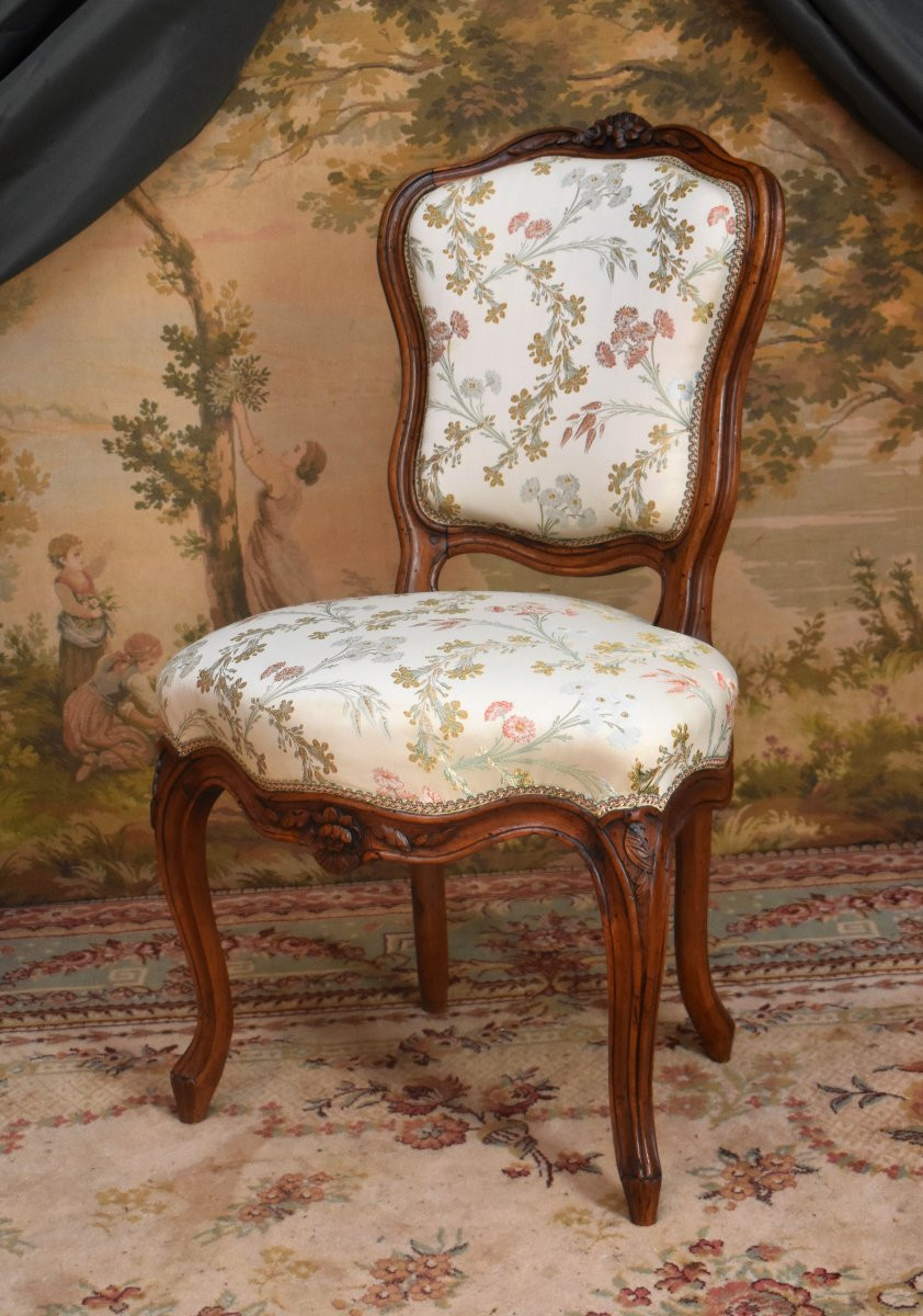Chaise d'époque Louis XV à Dossier Incliné,  Provence, Epoque XVIIIème-photo-4