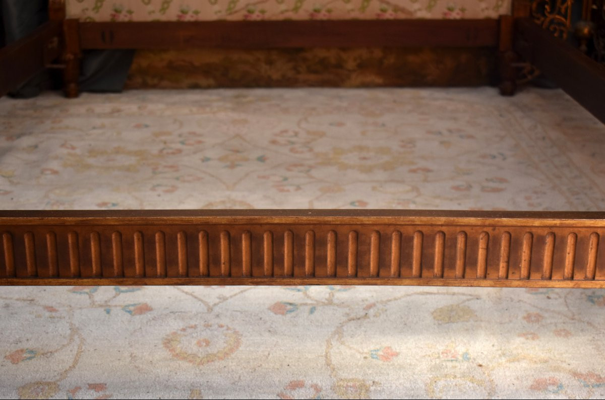 Louis XVI Style Bed In Gilded Wood, Late 19th Century-photo-6