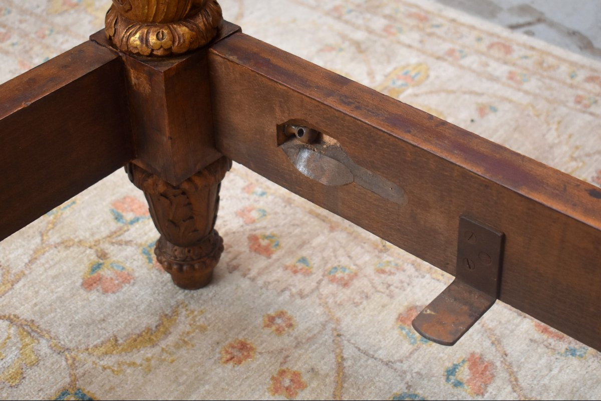 Louis XVI Style Bed In Gilded Wood, Late 19th Century-photo-7