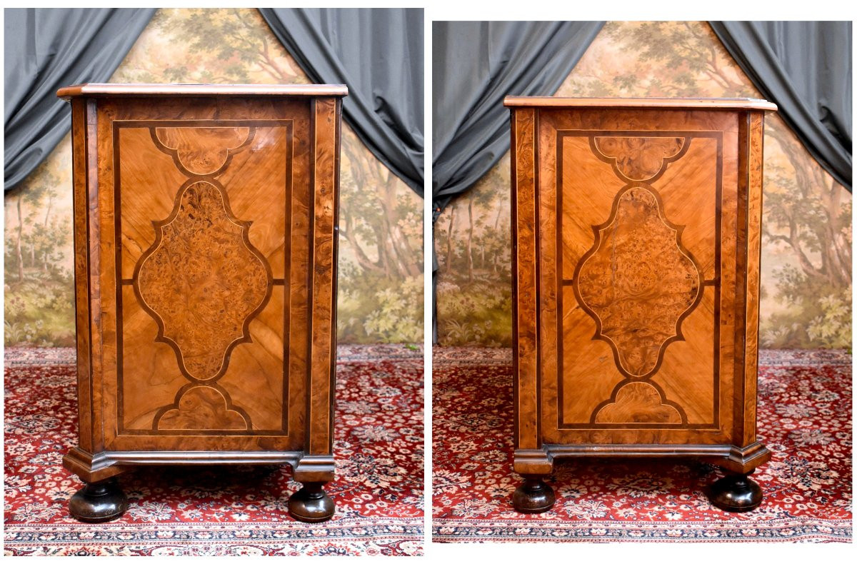 Commode Louis XIV Marquetée, Alsace ou Vallée du Rhin, Marqueterie Dans le Goût de Hache-photo-3