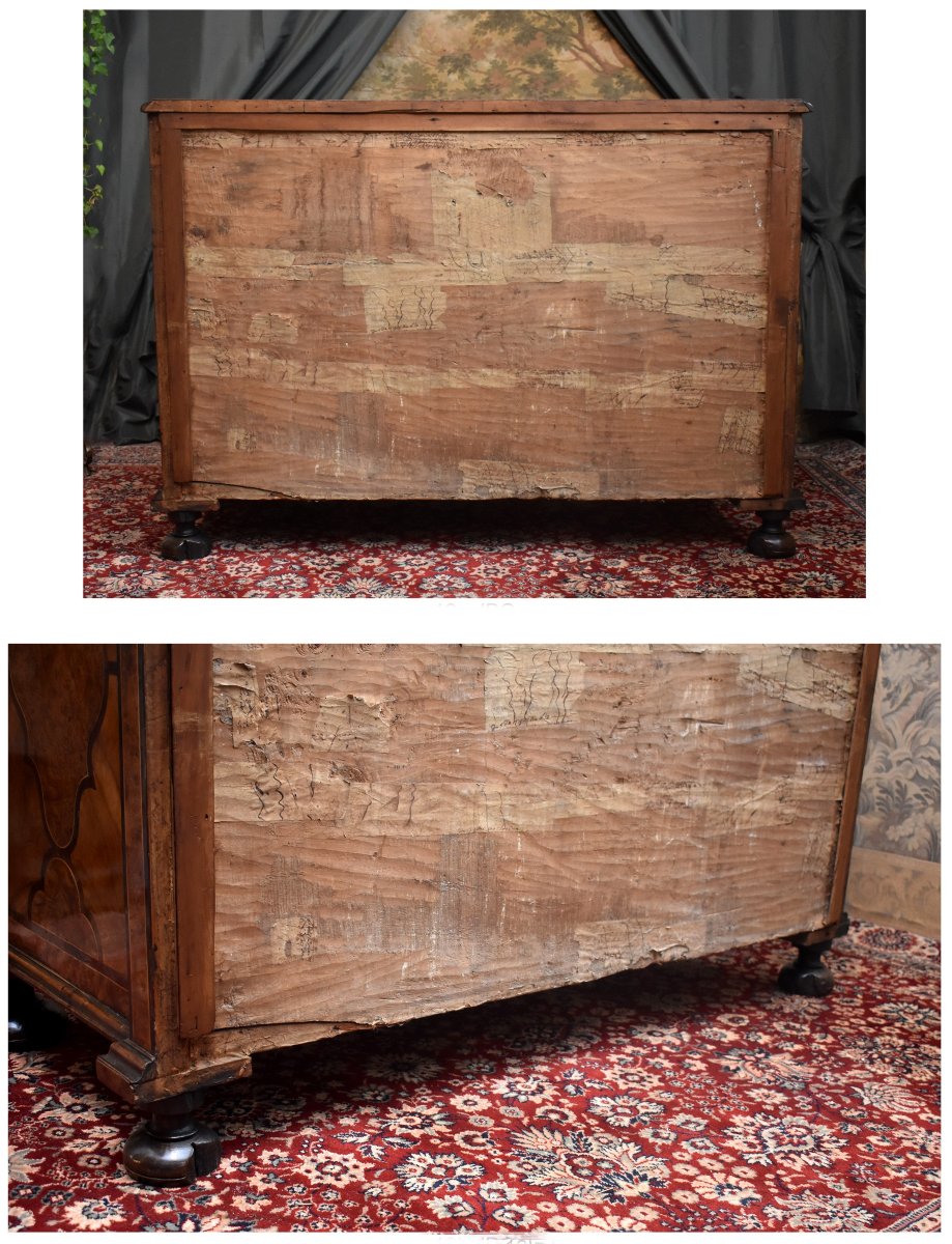 Commode Louis XIV Marquetée, Alsace ou Vallée du Rhin, Marqueterie Dans le Goût de Hache-photo-8