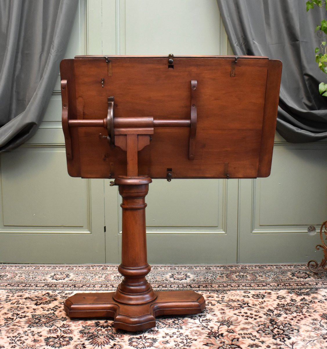  Table With A System Forming Reading Table With Double Lectern, Maison Dupont In Paris, 19th Century-photo-3