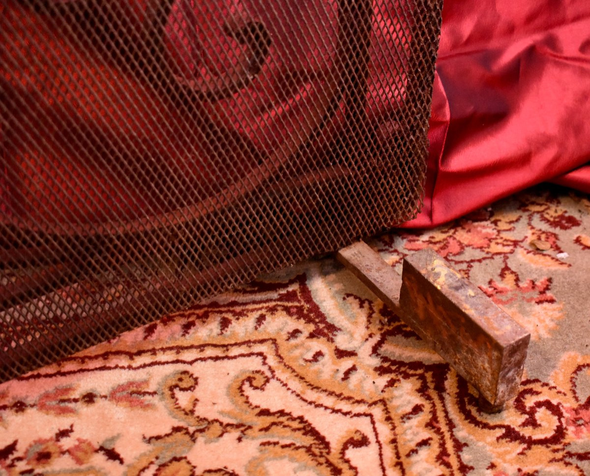 Grille de Cheminée de Château, Grand Pare Feu en Fer Forgé, 2m04, Epoque  XIXème-photo-8