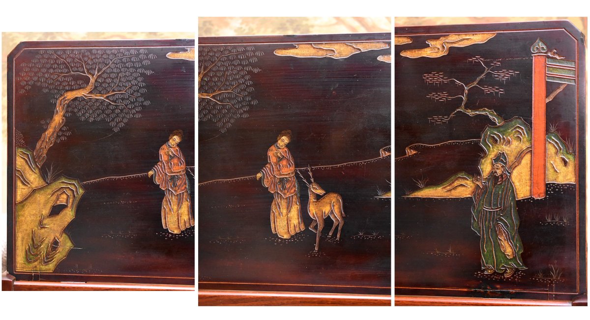  Table à Système, Table à Thé Formant Table de Lecture ,Table de Salon,Décor Japonisant, XIXème-photo-7