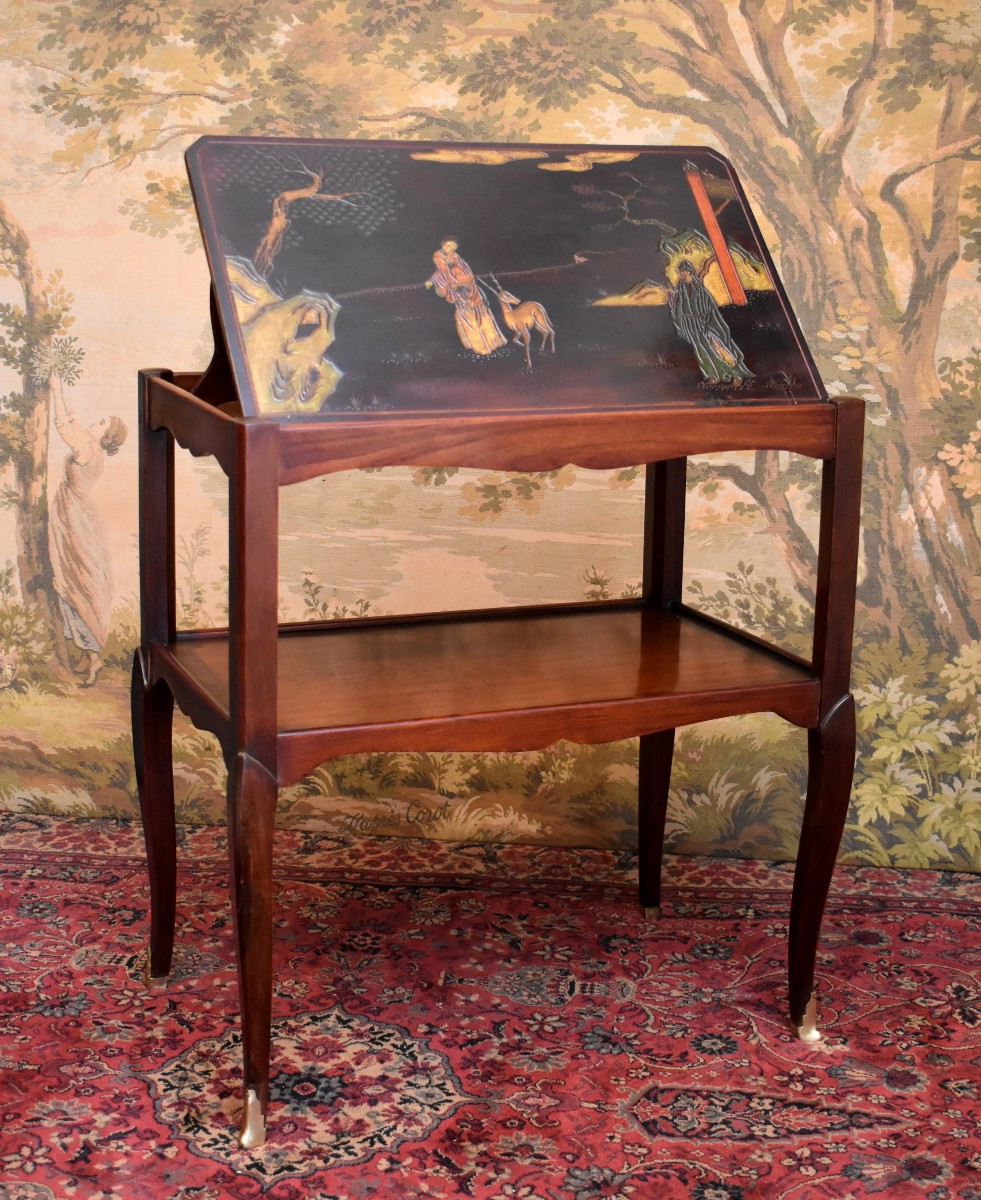  Table à Système, Table à Thé Formant Table de Lecture ,Table de Salon,Décor Japonisant, XIXème