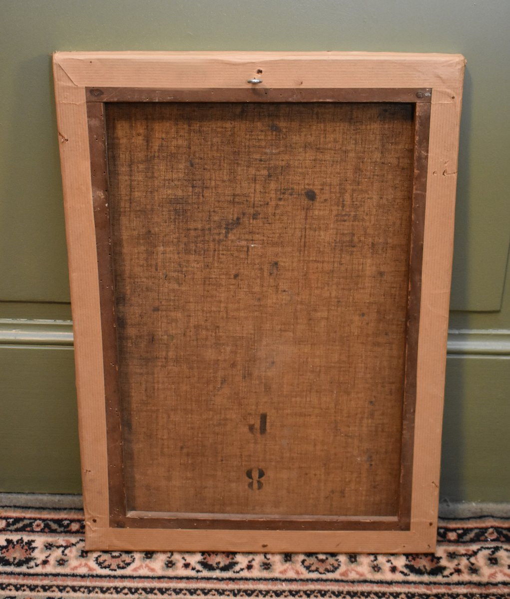 Alfred Andrieux (1879-1945), Eagle Owl, Oil On Canvas, Ornithology Theme, Early 20th Century-photo-6