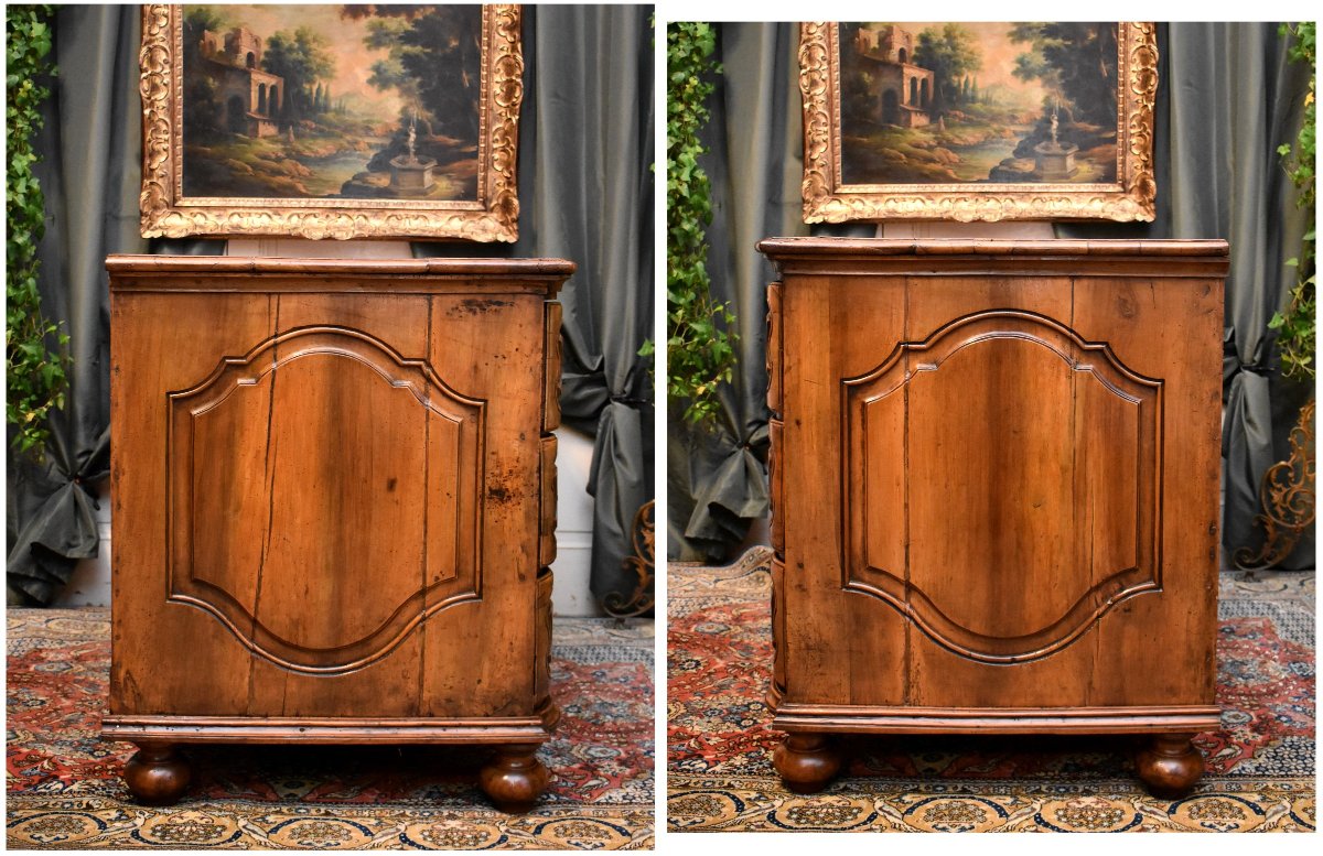 Baroque Commode With A Bow-fronted Front, Germany, 18th Century-photo-2