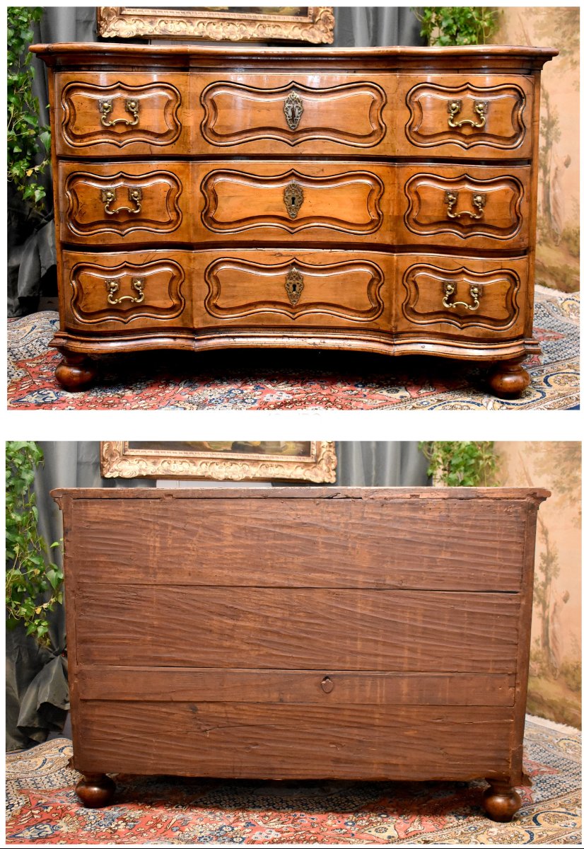 Baroque Commode With A Bow-fronted Front, Germany, 18th Century-photo-8