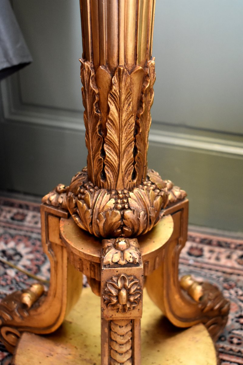 Lampadaire en Bois Doré de Style Louis XVI, Epoque Napoléon III, XIXème-photo-5