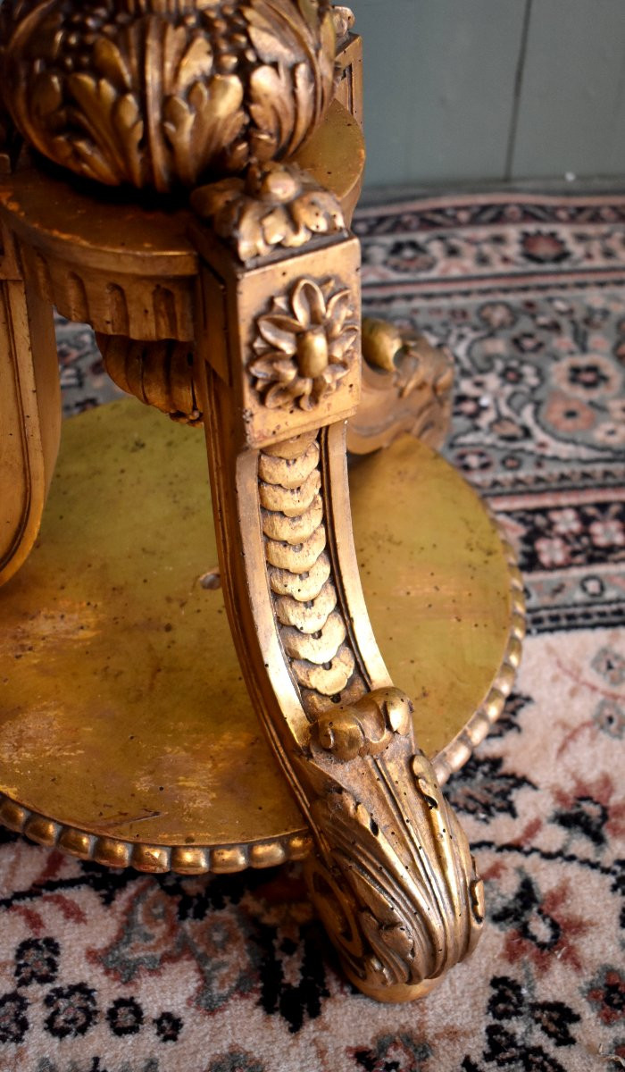 Lampadaire en Bois Doré de Style Louis XVI, Epoque Napoléon III, XIXème-photo-7