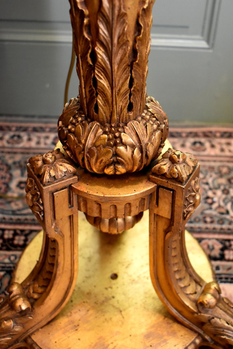 Lampadaire en Bois Doré de Style Louis XVI, Epoque Napoléon III, XIXème-photo-8