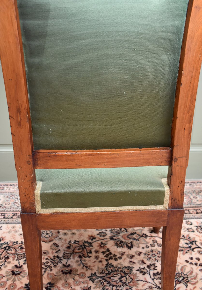 Fauteuil d'Epoque Consulat ( 1799-1804) en Bois Naturel, Fin XVIIIeme Début XIXeme -photo-6