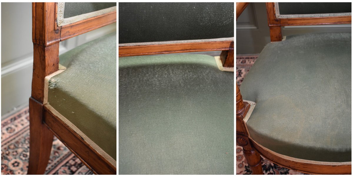 Fauteuil d'Epoque Consulat ( 1799-1804) en Bois Naturel, Fin XVIIIeme Début XIXeme -photo-7