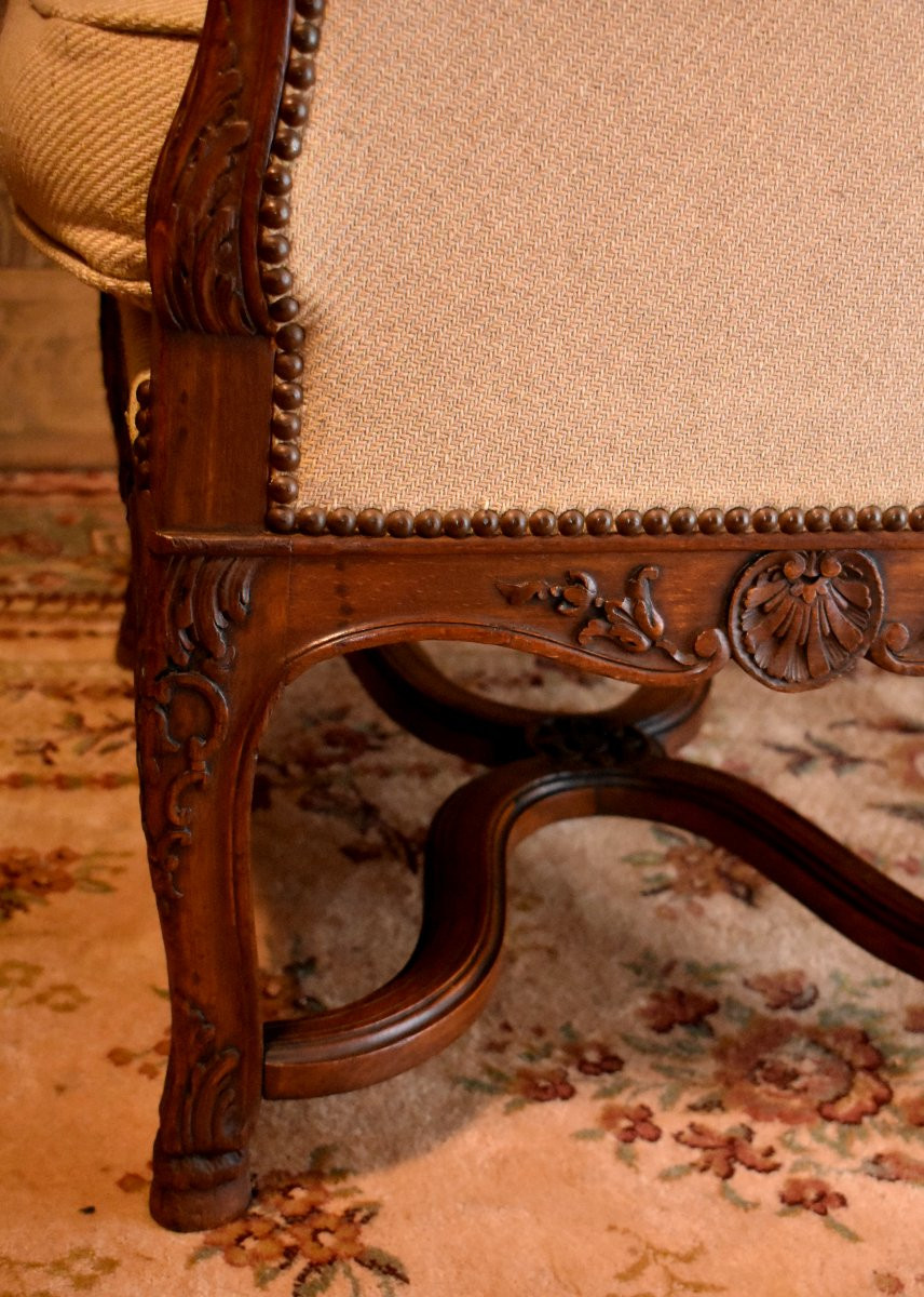 Bergère en  Confessionnal  de Style Régence, , Bergère à Oreilles, Epoque XIXeme-photo-6