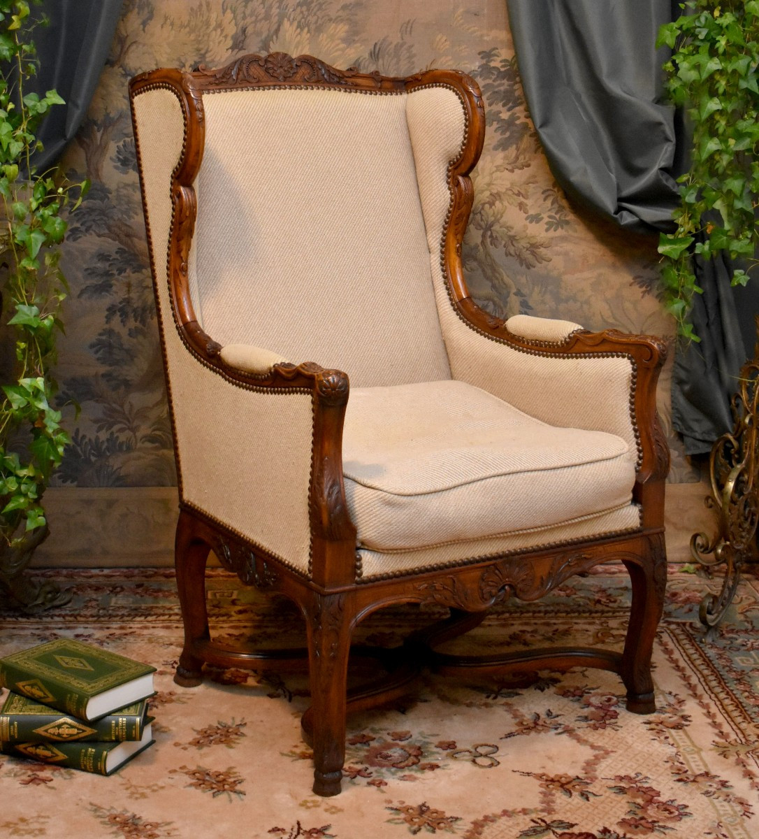 Bergère en  Confessionnal  de Style Régence, , Bergère à Oreilles, Epoque XIXeme