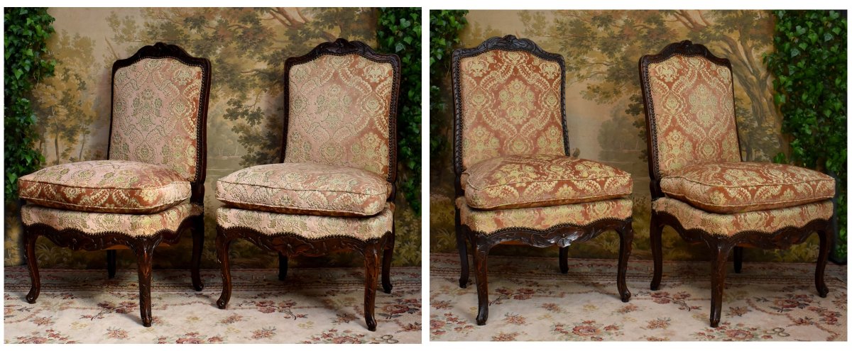 Paire De Chaises Dites " à La Reine" d'Epoque Louis XV,  Vers 1730-1740 , Epoque XVIIIeme-photo-3