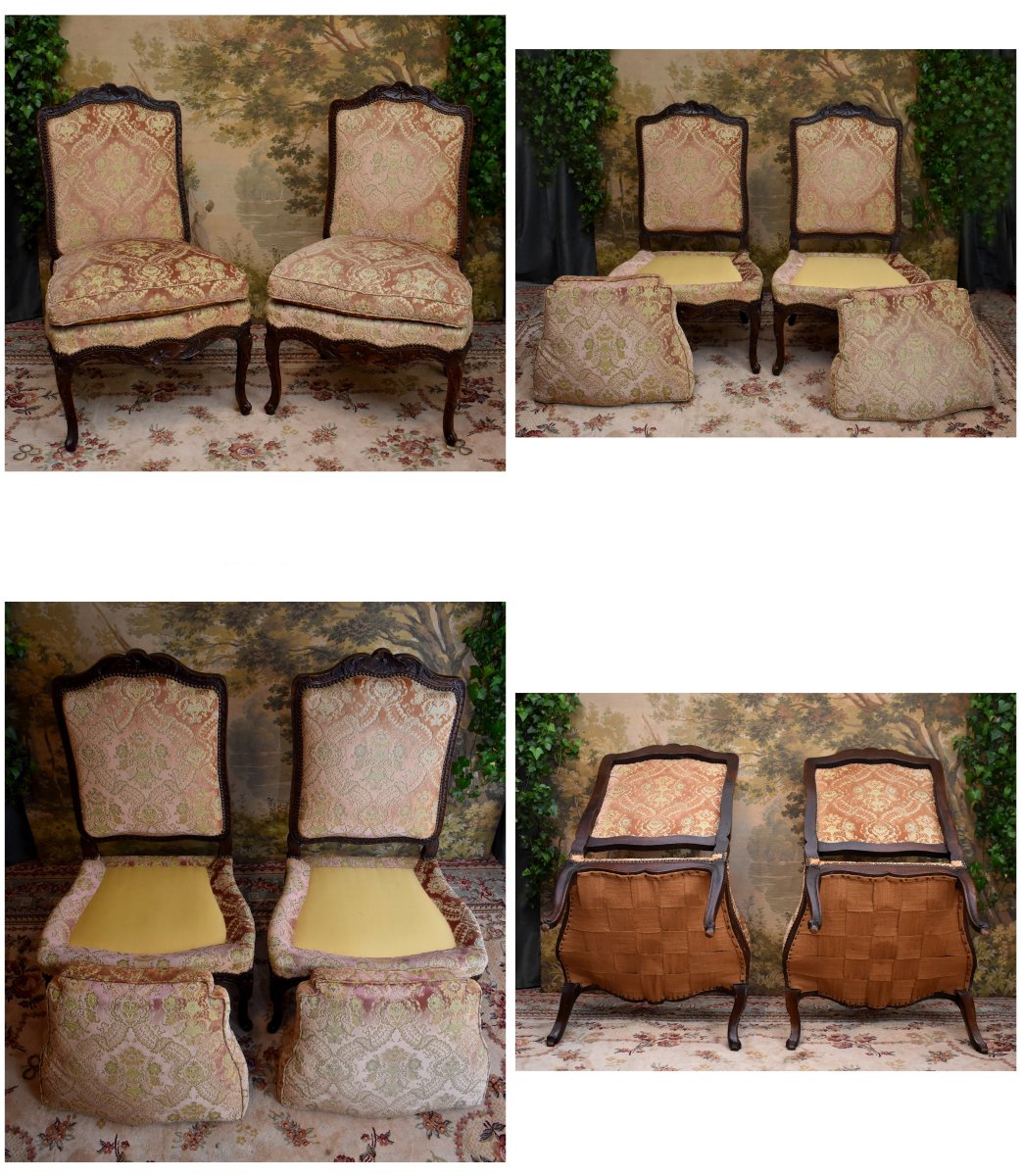 Paire De Chaises Dites " à La Reine" d'Epoque Louis XV,  Vers 1730-1740 , Epoque XVIIIeme-photo-2