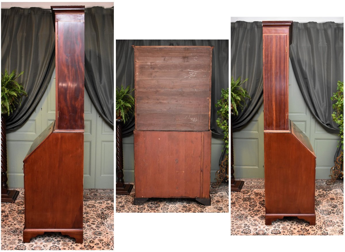 Scriban Bibliothèque  Style Sheraton, Secrétaire , Bureau Anglais , Angleterre XIXe, Acajou-photo-4