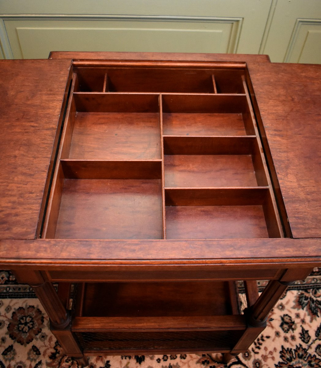 Table d'Appoint, Travailleuse, Chevet, Bout de Canapé, Table Volante en Acajou, Angleterre XIXe-photo-3