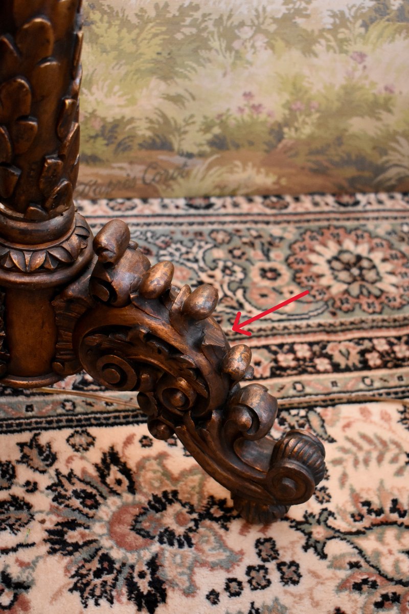 Lampadaire de style Renaissance en bois doré, fin XIXeme-photo-8