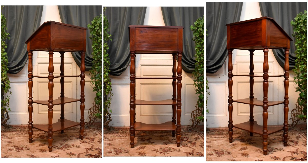 Mahogany Writing Desk At Waist Height, Louis Philippe Period, Lecturer's Desk-photo-6