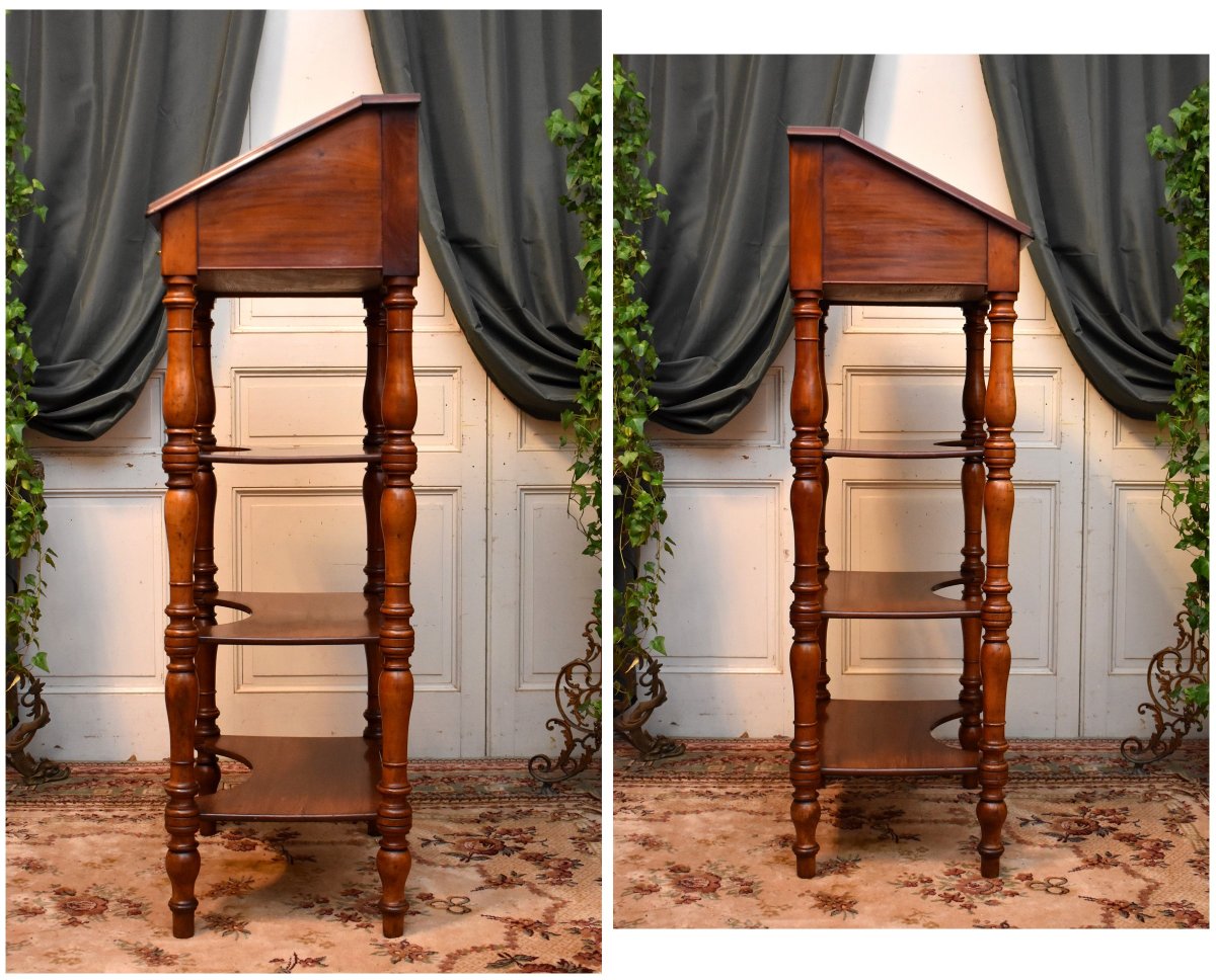 Mahogany Writing Desk At Waist Height, Louis Philippe Period, Lecturer's Desk-photo-7