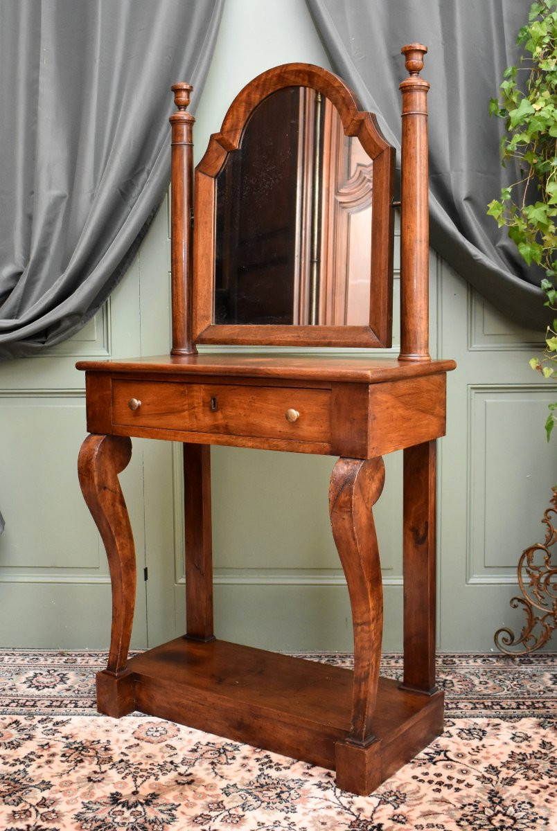 Restoration Period Walnut Dressing Table, Dressing Table, 19th Century-photo-4