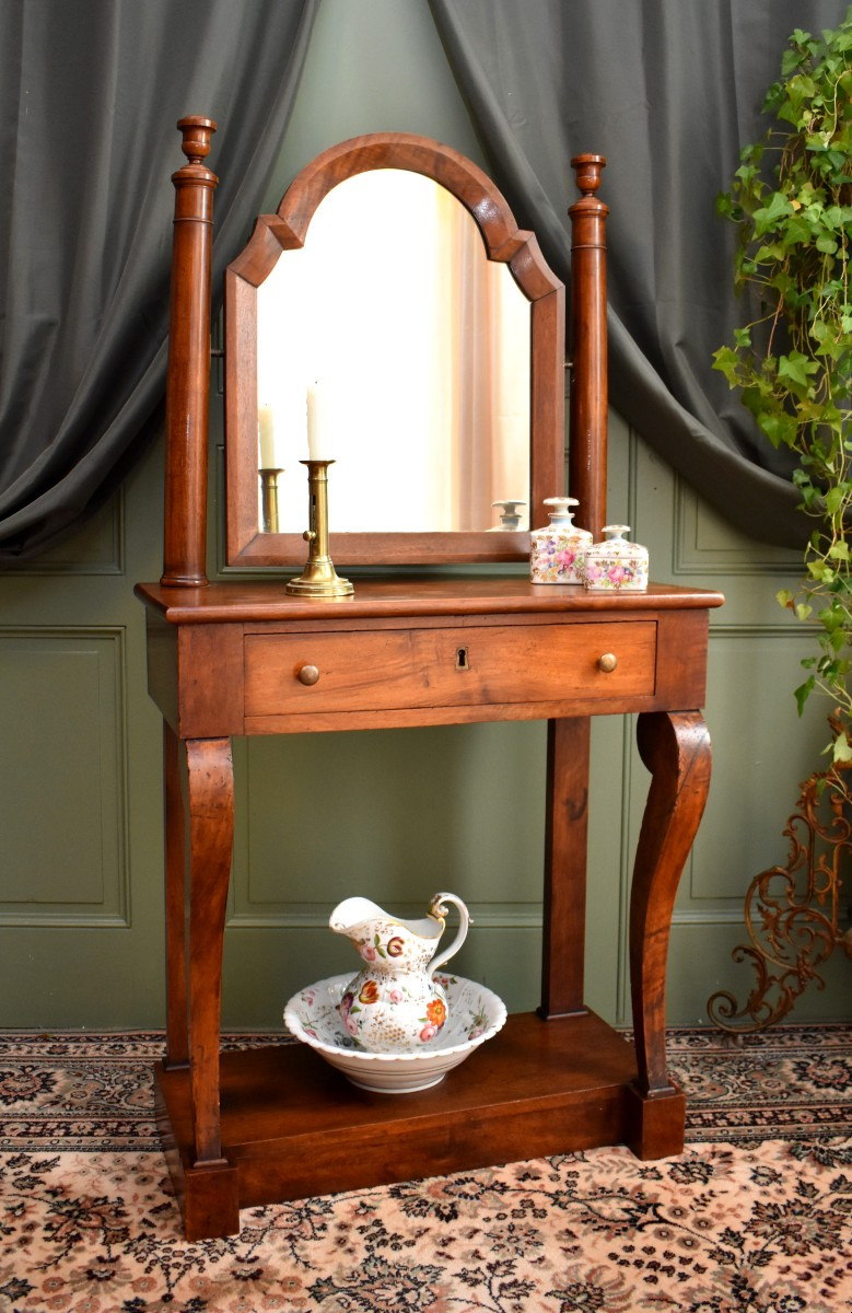 Restoration Period Walnut Dressing Table, Dressing Table, 19th Century
