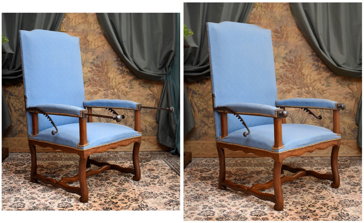 Louis XIV Period Reclining Armchair, With A Ratchet Mechanism For The Backrest, Oak, Late 17th Century -photo-2