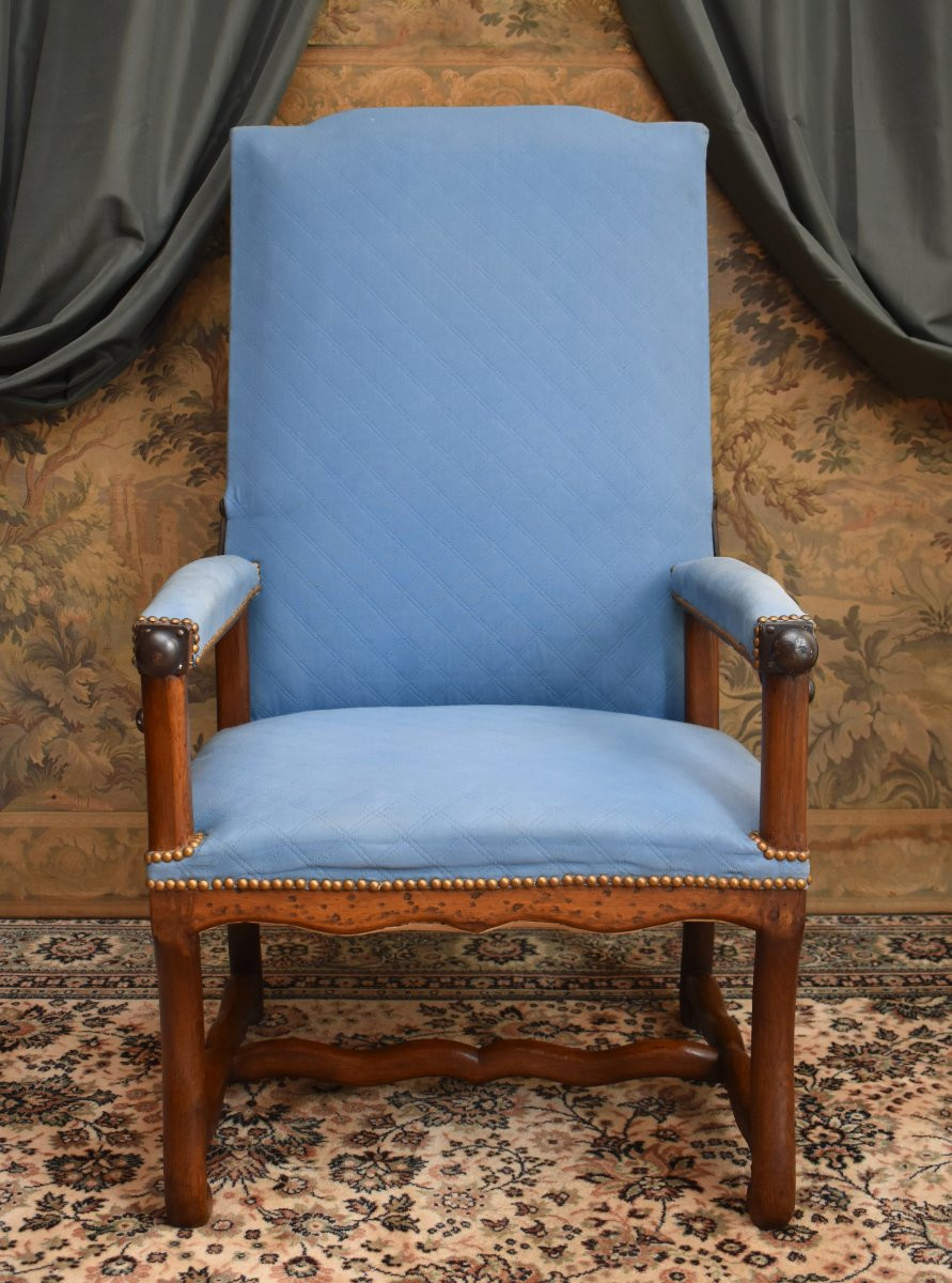 Louis XIV Period Reclining Armchair, With A Ratchet Mechanism For The Backrest, Oak, Late 17th Century -photo-2