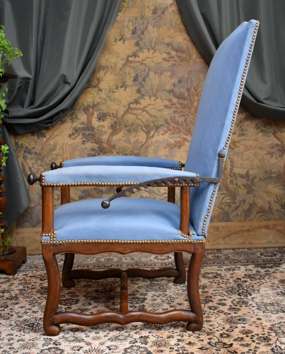Louis XIV Period Reclining Armchair, With A Ratchet Mechanism For The Backrest, Oak, Late 17th Century -photo-3