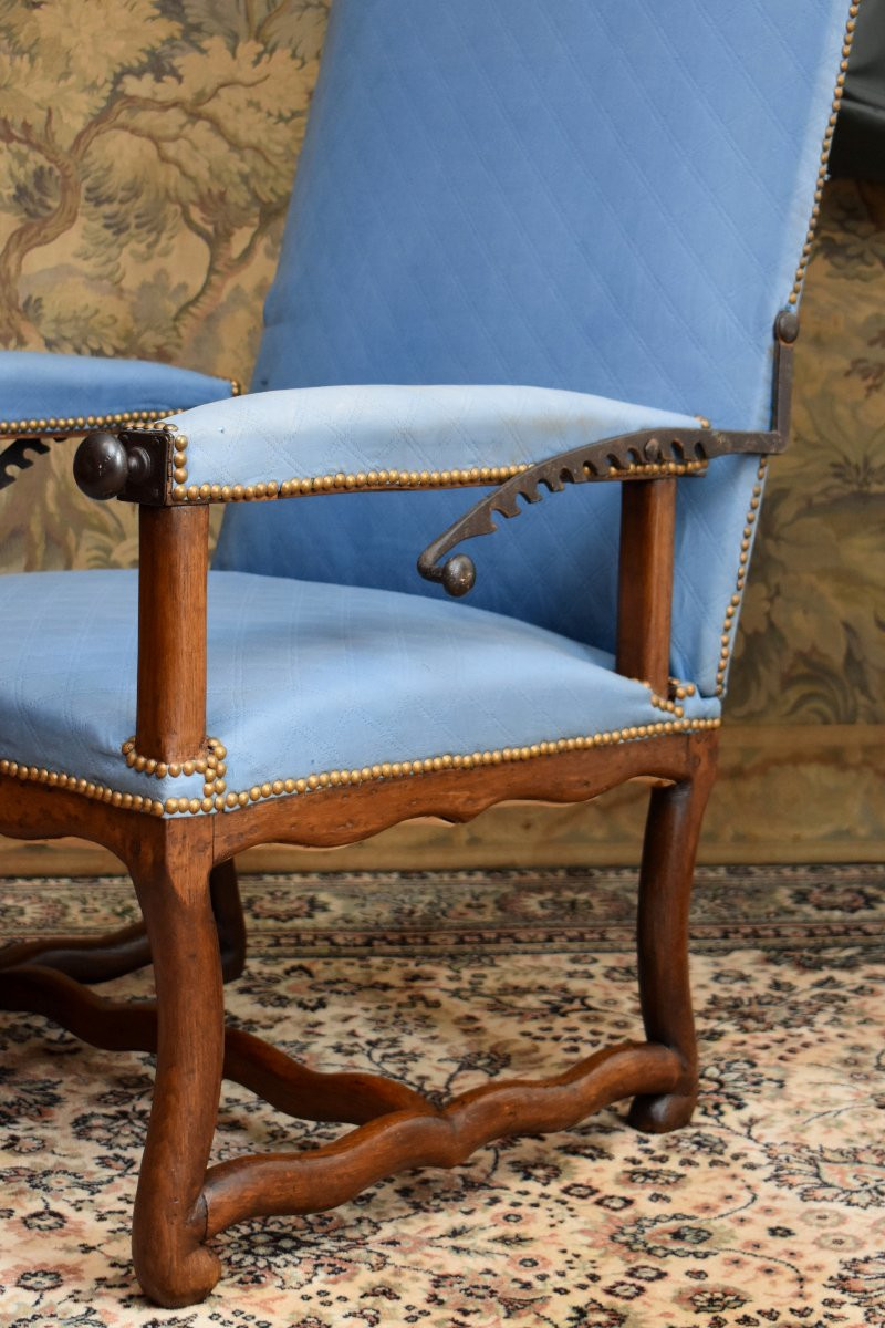 Louis XIV Period Reclining Armchair, With A Ratchet Mechanism For The Backrest, Oak, Late 17th Century -photo-5