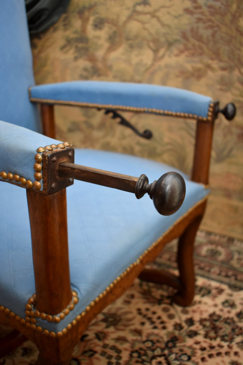 Louis XIV Period Reclining Armchair, With A Ratchet Mechanism For The Backrest, Oak, Late 17th Century -photo-7