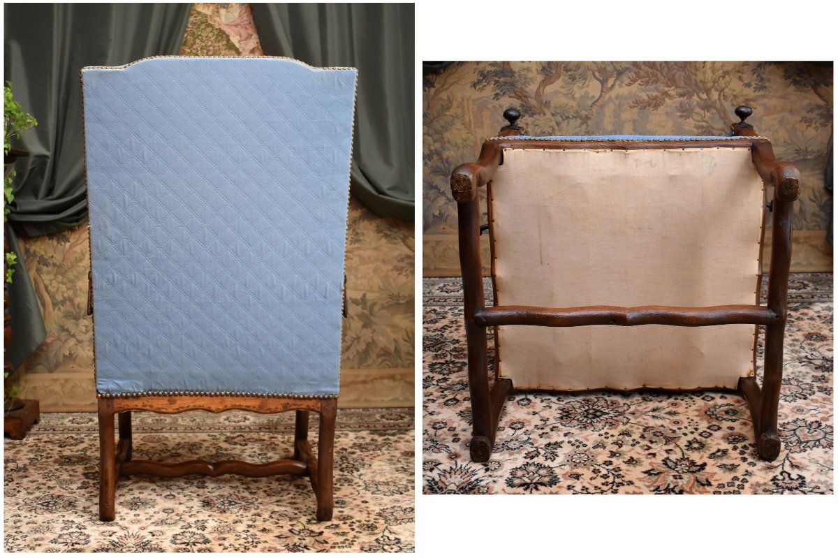 Louis XIV Period Reclining Armchair, With A Ratchet Mechanism For The Backrest, Oak, Late 17th Century -photo-8