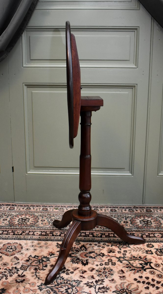 Louis XVI Style Mahogany Tilting Pedestal Table With A Cabaret-style Top, Late 18th Century-photo-4