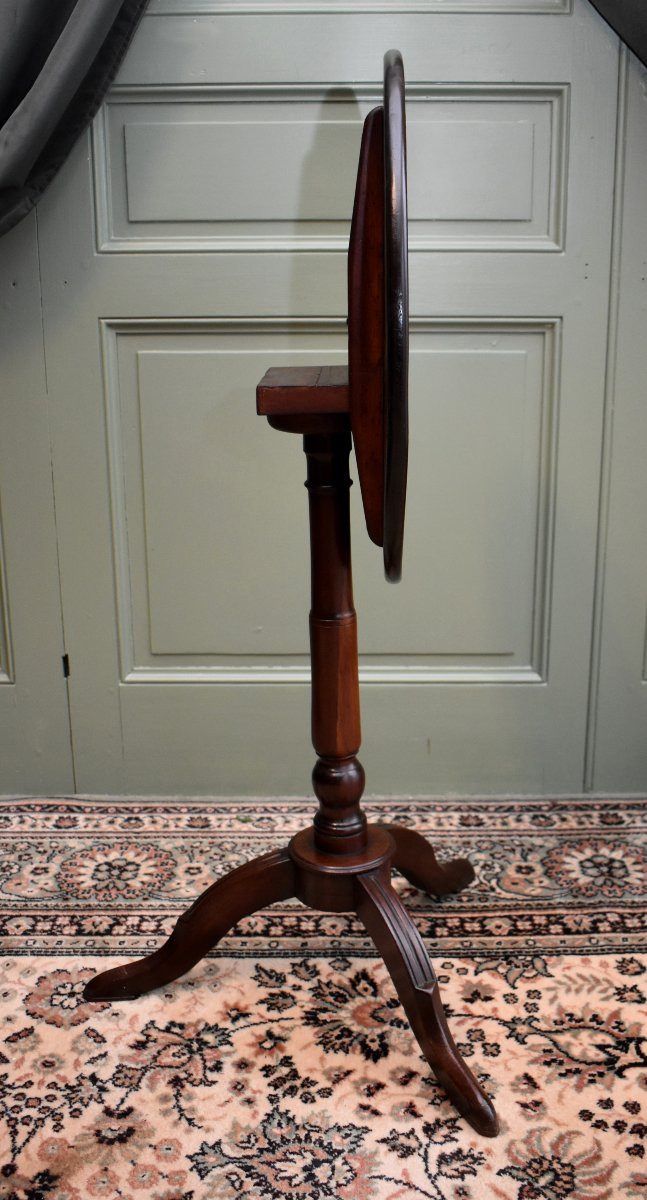 Louis XVI Style Mahogany Tilting Pedestal Table With A Cabaret-style Top, Late 18th Century-photo-2