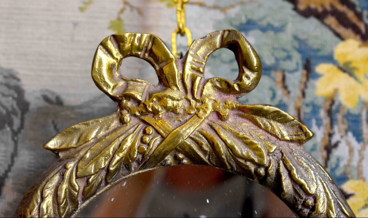 Pair Of Louis XVI Style Gilt Bronze Applique Candlesticks, Mirrors, Mid 20th C.-photo-5