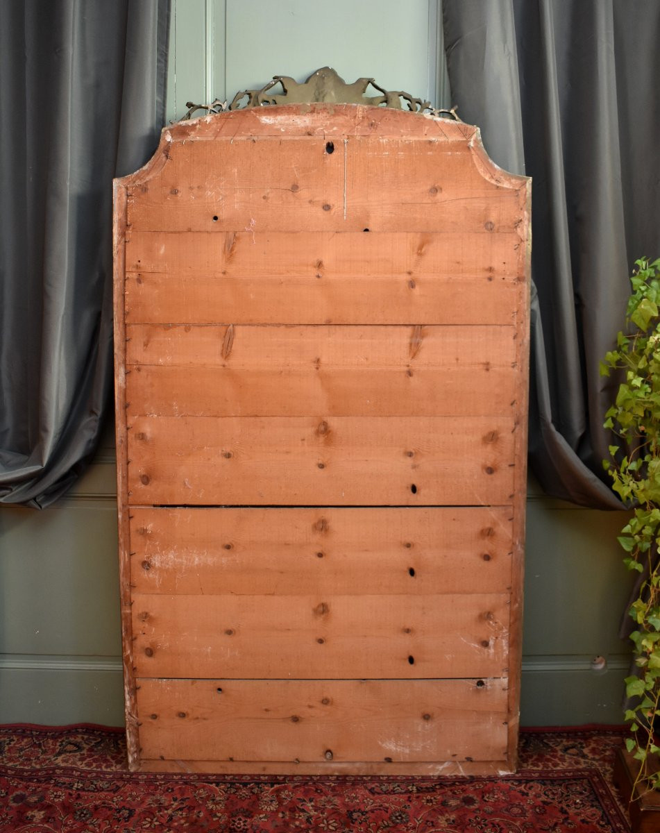 Grand Miroir au Faune ou Satyre, Style Renaissance, 1m83,Epoque Napoléon III, Bois et Stuc Doré-photo-8