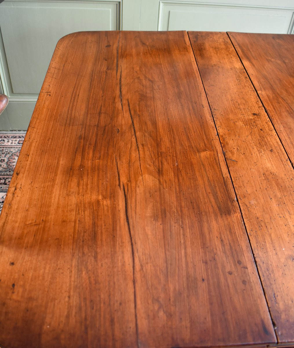 Table à Volets en Noyer Massif, Epoque Louis Philippe, Table à Abattants,  Console, Vers 1840-photo-3