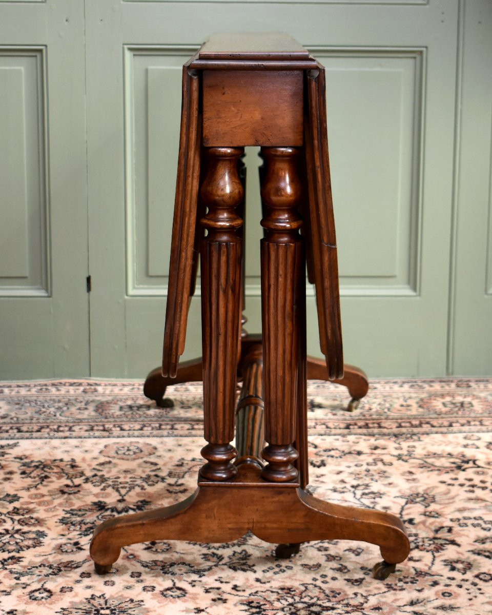 Table à Volets en Noyer Massif, Epoque Louis Philippe, Table à Abattants,  Console, Vers 1840-photo-5