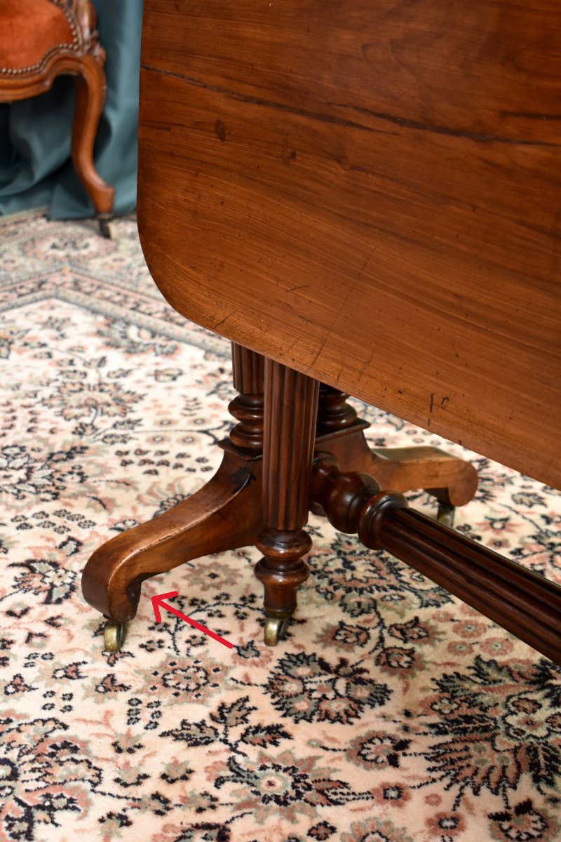 Table à Volets en Noyer Massif, Epoque Louis Philippe, Table à Abattants,  Console, Vers 1840-photo-7