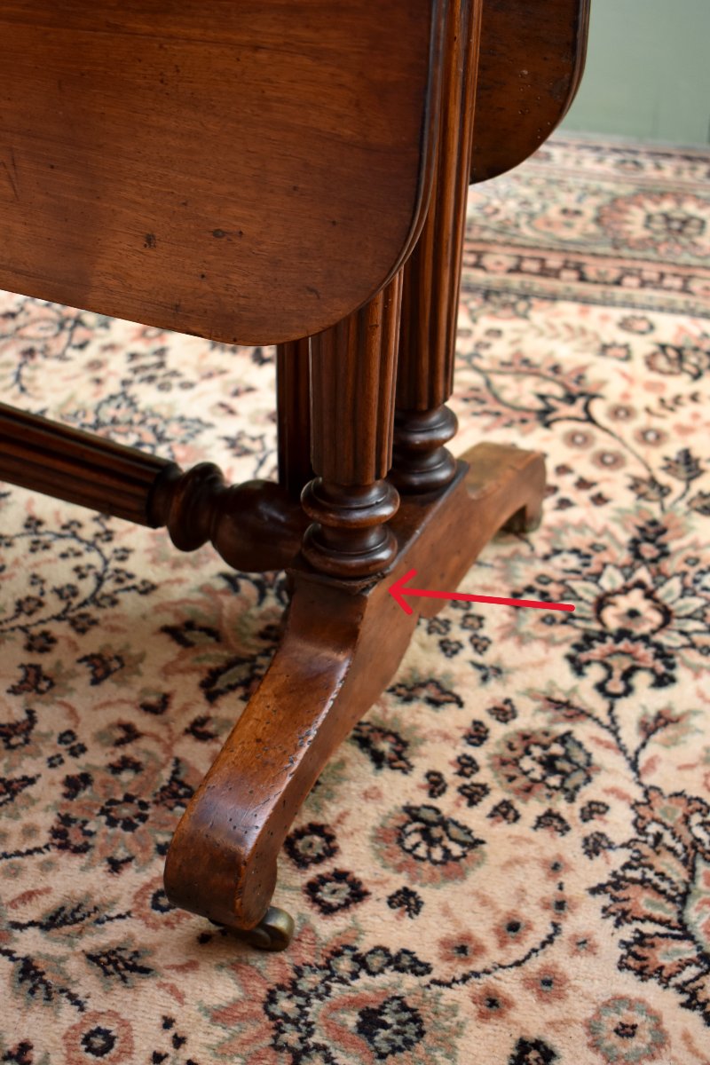 Table à Volets en Noyer Massif, Epoque Louis Philippe, Table à Abattants,  Console, Vers 1840-photo-8