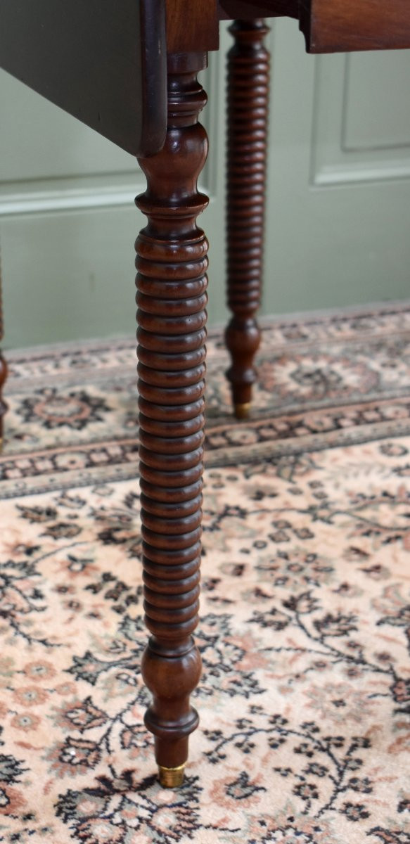 Table à Volets Ou Abattants, Louis Philippe Period, Solid Mahogany Console, 19th Century-photo-7