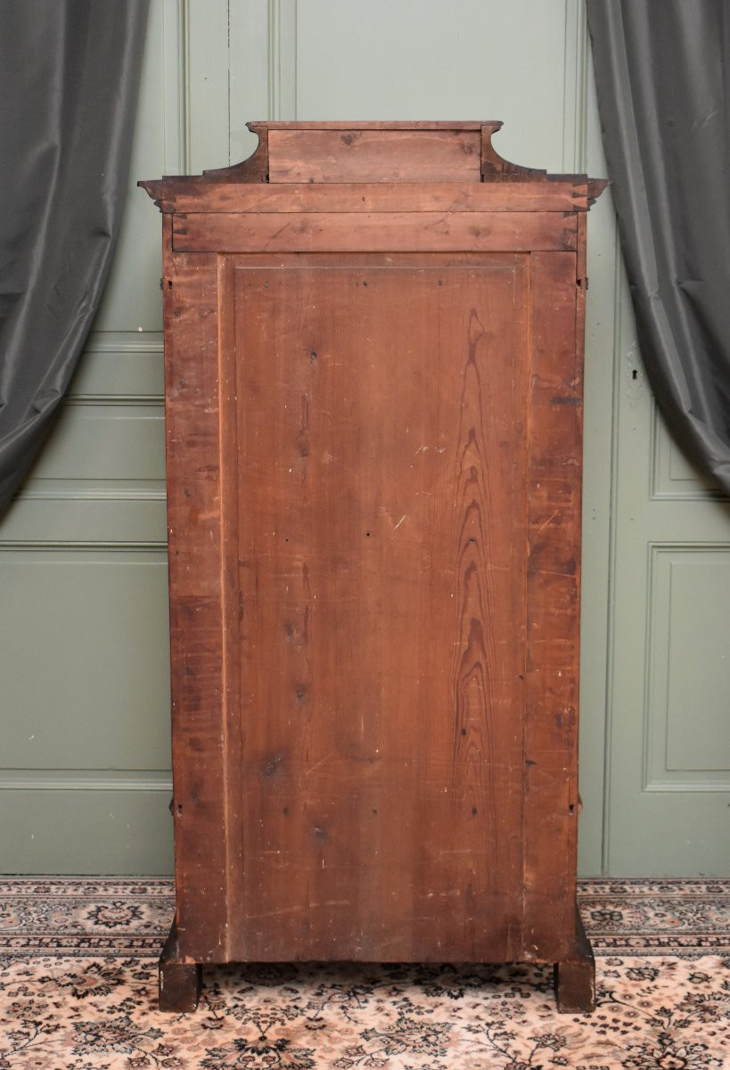 Bonnetière , Cabinet In Flamed Mahogany, Biedermeier, First Half 19th Century-photo-2