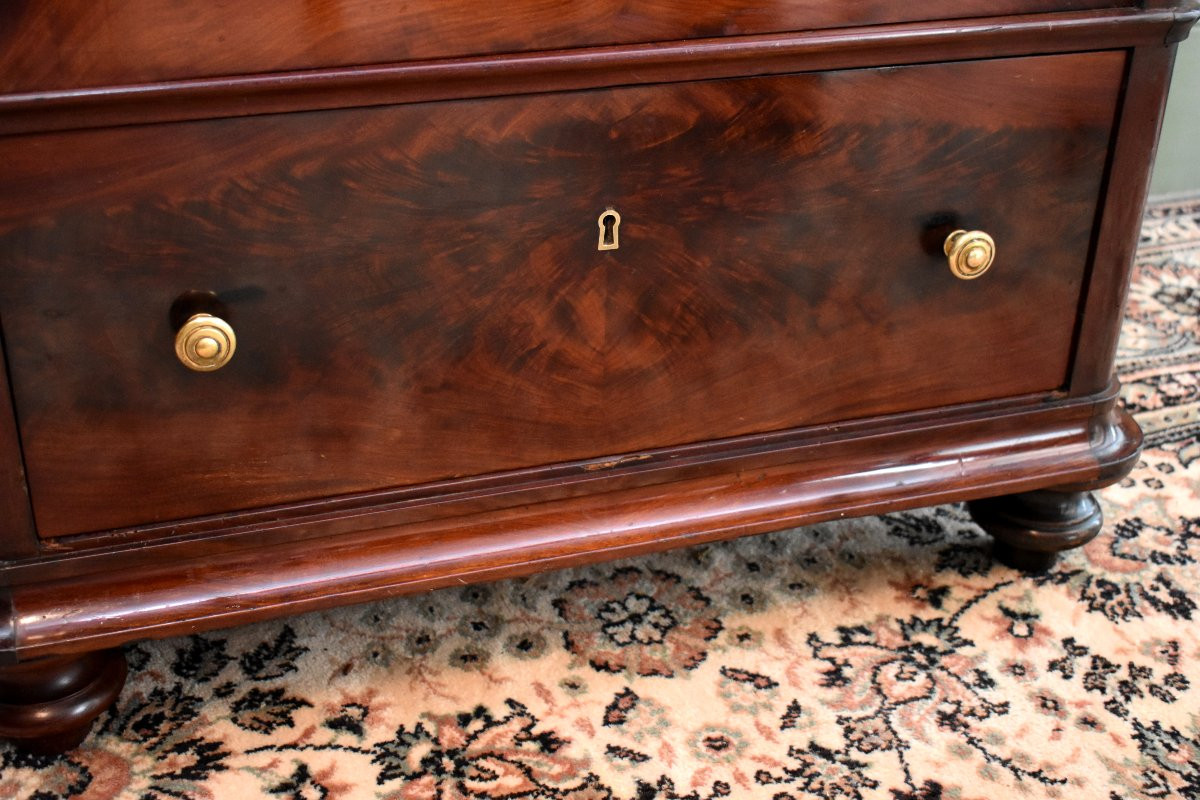 Bonnetière , Cabinet In Flamed Mahogany, Biedermeier, First Half 19th Century-photo-8