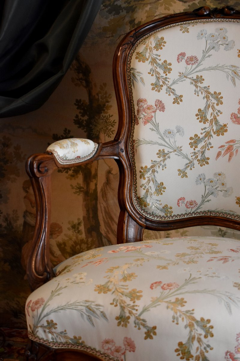 Fauteuil Provençal d' Epoque Louis XV, Provence Epoque XVIII ème,  Cabriolet -photo-2