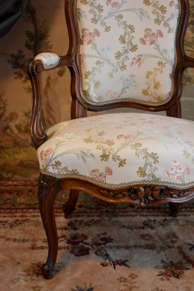 Fauteuil Provençal d' Epoque Louis XV, Provence Epoque XVIII ème,  Cabriolet -photo-6