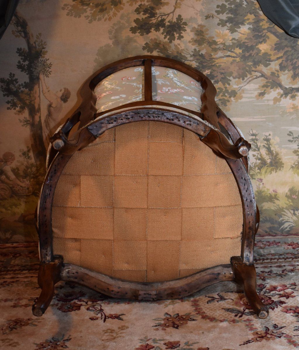 Fauteuil Provençal d' Epoque Louis XV, Provence Epoque XVIII ème,  Cabriolet -photo-8