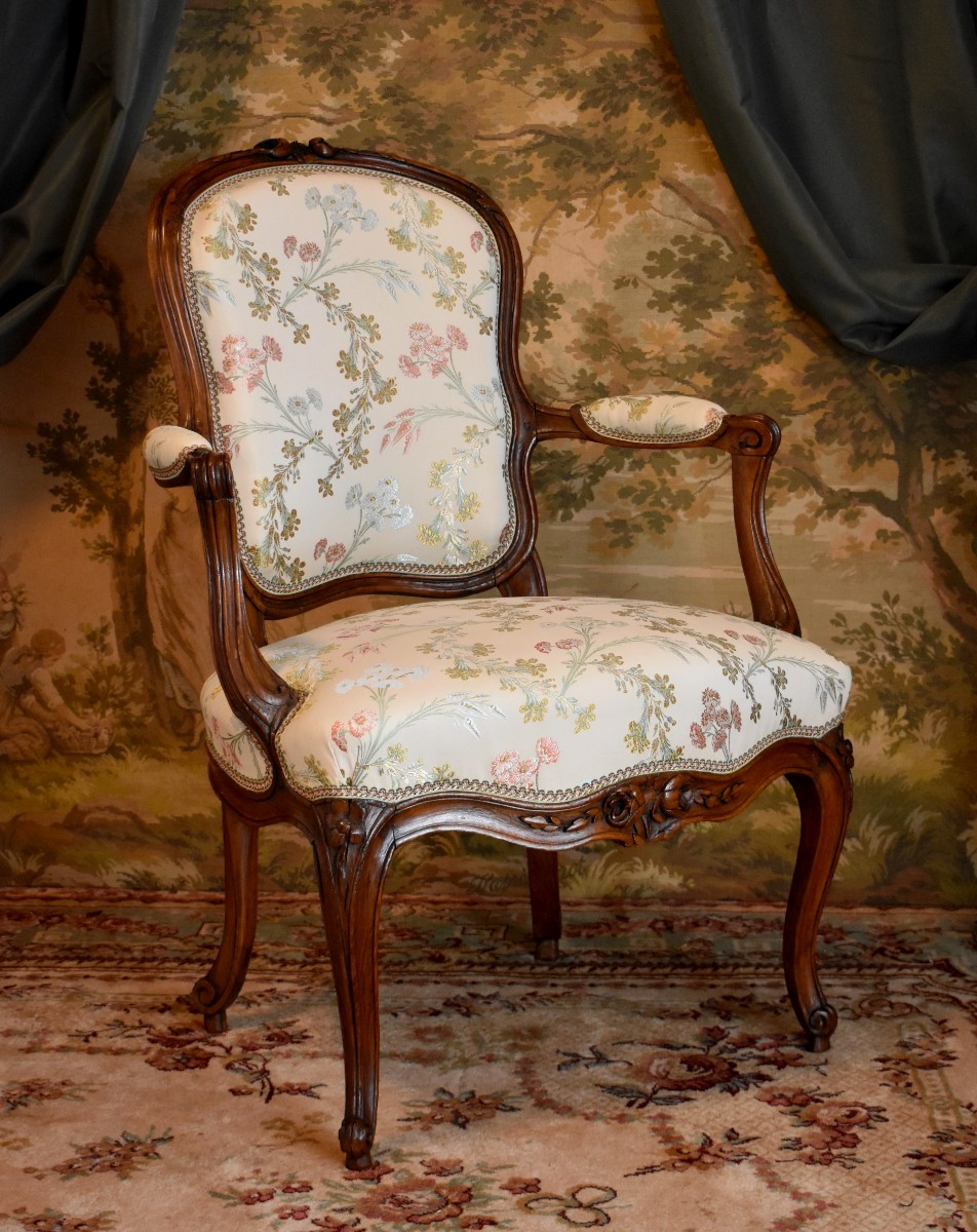 Fauteuil Provençal d' Epoque Louis XV, Provence Epoque XVIII ème,  Cabriolet 