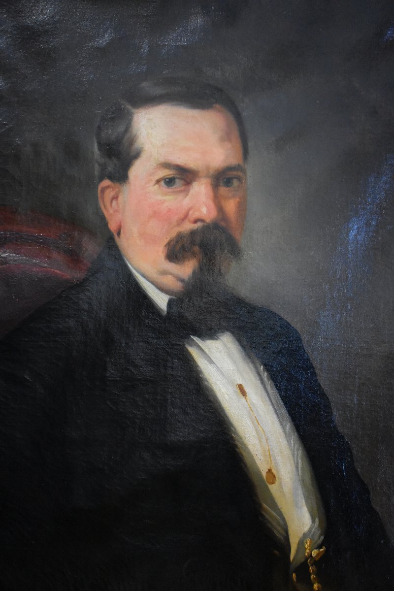 Portrait Of A Scottish Notable, Oil On Canvas, 19th Century-photo-2